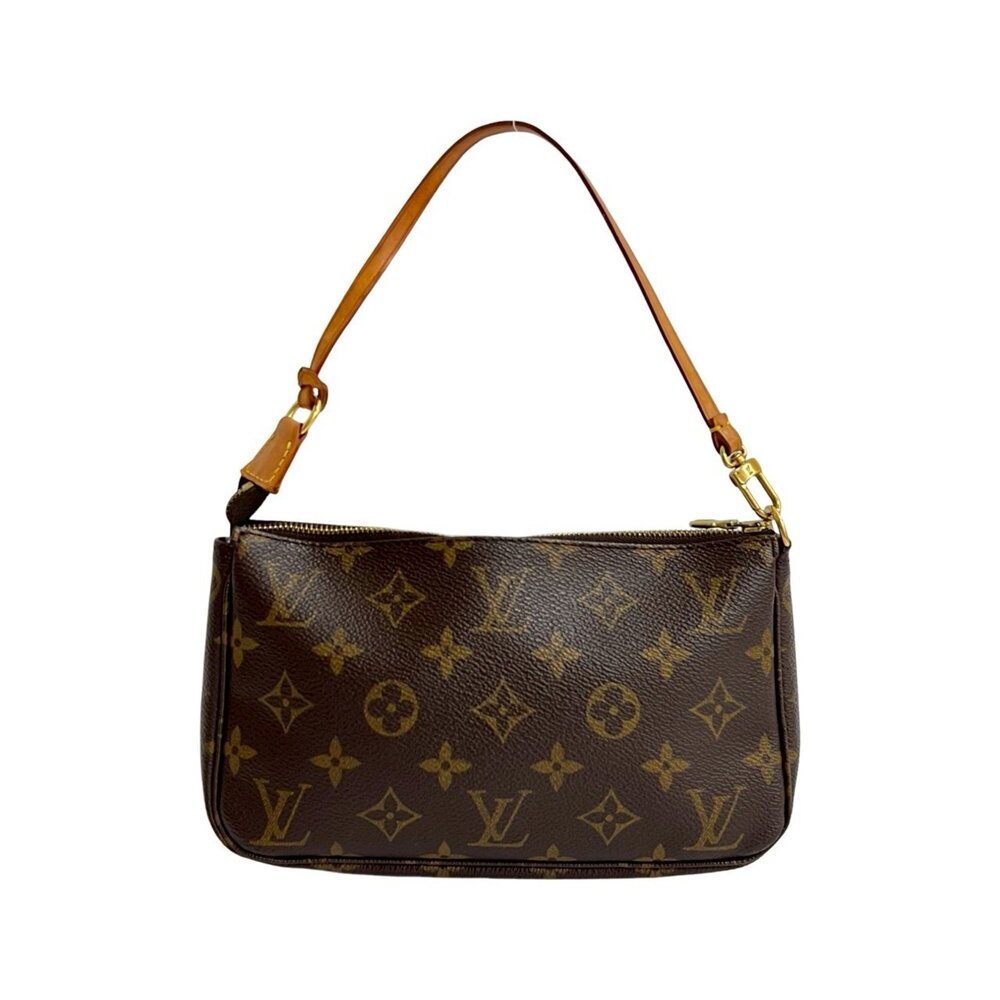 LOUIS VUITTON Brown Monogram Leather Pochette Pouch - Picture 3 of 9